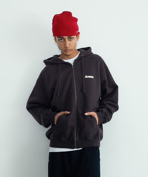 XLARGE(エクストララージ)の「OLD OG ZIP HOODED SWEATSHIRT(パーカー・メンズ・ネイビー/ブラック/ブラウン/グレー・S/M/L/XL)」の5枚目の写真