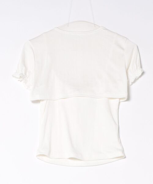 ViViDAY（ビビデー）の「【2点セット】フロントリボンキャミソール＋ボリューム半袖カーディガン（Tシャツ/カットソー・レディース・ホワイト・M）」の2枚目の写真