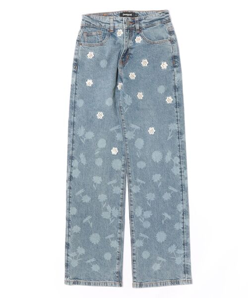 Desigual(デシグアル)の「フローラルプリント ストレートデニム(デニムパンツ・レディース・ブルー・36/40/42/44)」の2枚目の写真
