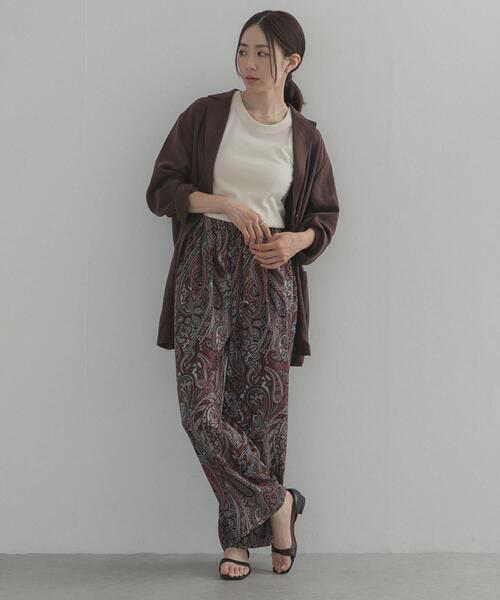 URBAN RESEARCH DOORS(アーバンリサーチドアーズ)の「ダークペイズリープリントイージーパンツ(その他パンツ・レディース・ブラウン系その他/レッド系その他・FREE)」の12枚目の写真