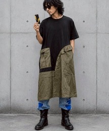 KAMINARI_TOKIO（カミナリトキオ）の「異素材アシメフリルポケットワンピース（ワンピース）」