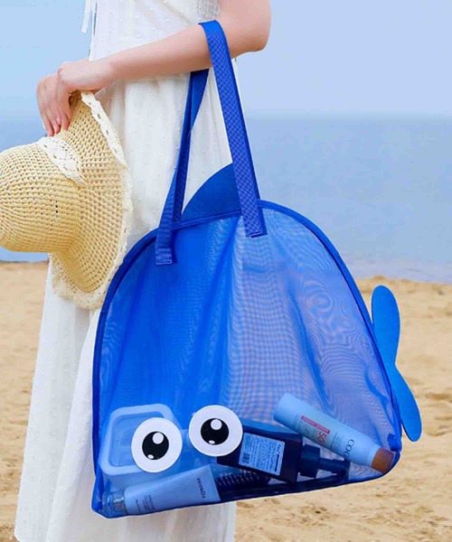 Mignonjour(ミニョンジュール)の「FReePLACe/フィッシュデザイン メッシュバッグ X12879(ショルダーバッグ・レディース・ブルー/オレンジ・FREE)」の2枚目の写真