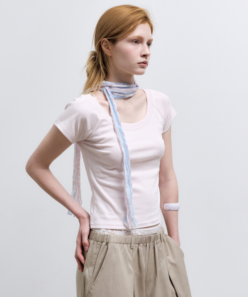 NICK&NICOLE（ニックアンドニコール）の「RAGLAN SCOOP NECK TOP_PINK（Tシャツ/カットソー・レディース・その他・FREE）」の2枚目の写真