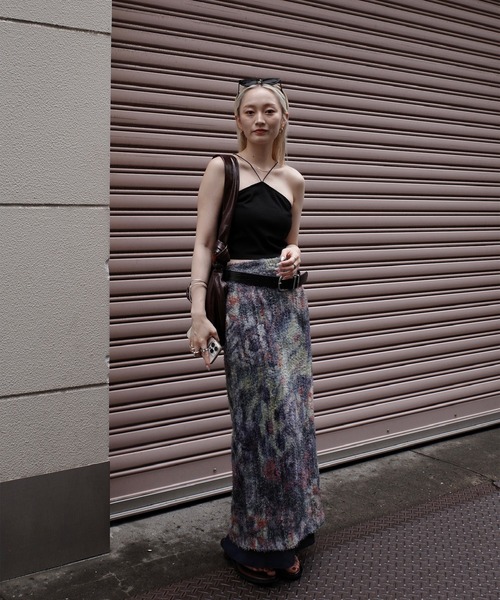 Ameri(アメリ)の「HALTER CAMISOLE LAYERED TOPS(キャミソール・レディース・ライトブルー/ブラック/グレー・SMALL/MEDIUM)」の15枚目の写真