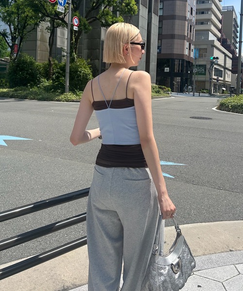 Ameri(アメリ)の「HALTER CAMISOLE LAYERED TOPS(キャミソール・レディース・ライトブルー/ブラック/グレー・SMALL/MEDIUM)」の22枚目の写真