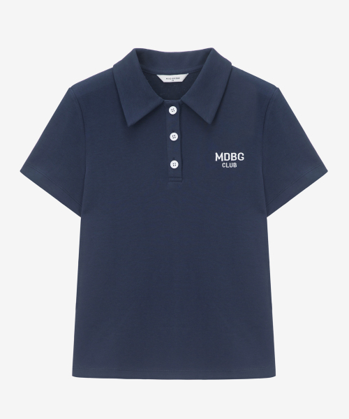 MIND BRIDGE WOMEN（マインドブリッジウーマン）の「[W]カラーネッククロップTシャツ - 2カラー MYTS3214（Tシャツ/カットソー・レディース・ネイビー/アイボリー・55）」の4枚目の写真