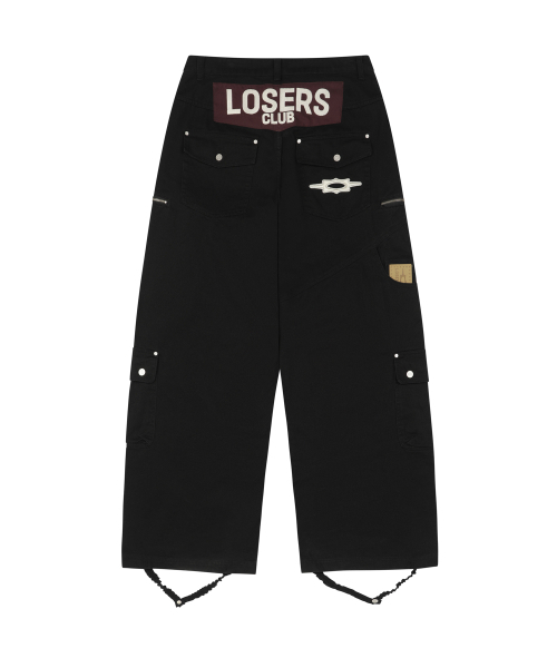 LOSERS CLUB(ルーザーズクラブ)の「バイカー カーゴポケット ワイド 綿パンツ ブラック(デニムパンツ・レディース・その他・XL/S/M/L)」の3枚目の写真