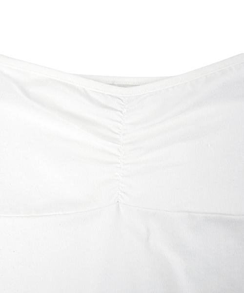 LOTSYOU(ロッツユー)の「Ella Shrring T-shirt White(Tシャツ/カットソー・レディース・その他・MEDIUM/SMALL)」の5枚目の写真
