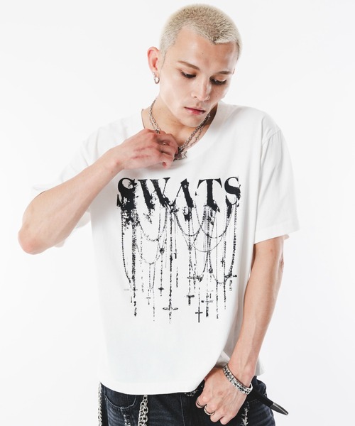 SHORT ROUND(ショートラウンド)の「SHORT ROUND/UネックグラフィックT(Tシャツ/カットソー・メンズ・ブラック系その他/ホワイト・LARGE/MEDIUM)」の9枚目の写真