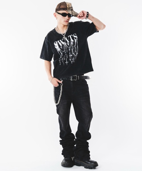 SHORT ROUND(ショートラウンド)の「SHORT ROUND/UネックグラフィックT(Tシャツ/カットソー・メンズ・ブラック系その他/ホワイト・LARGE/MEDIUM)」の15枚目の写真