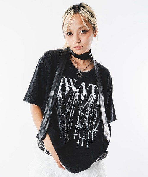 SHORT ROUND(ショートラウンド)の「SHORT ROUND/UネックグラフィックT(Tシャツ/カットソー・メンズ・ブラック系その他/ホワイト・LARGE/MEDIUM)」の16枚目の写真