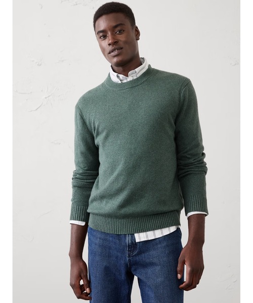 BANANA REPUBLIC FACTORY STORE(バナナリパブリック ファクトリーストア)の「BANANA REPUBLIC FACTORY STORE LOFTYクルーネックセーター(ニット/セーター・メンズ・アイボリー/ピンク系その他/ブラウン/グリーン・L/M/S/XL)」の1枚目の写真