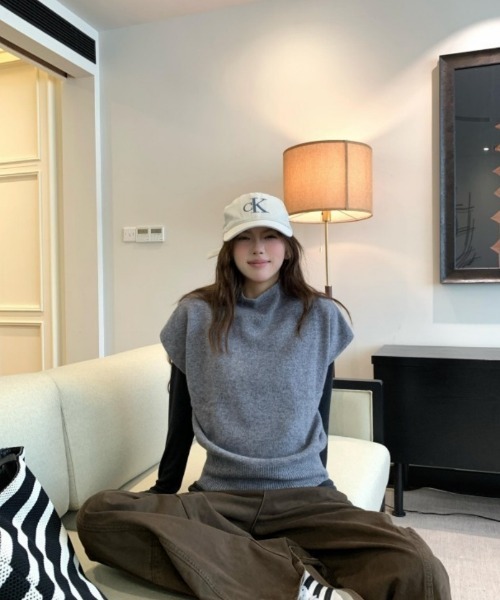 Ritzy（リッツィー）の「ハーフネックフライスリーブニットトップス（ニット/セーター・レディース・グレー・M/L）」の5枚目の写真