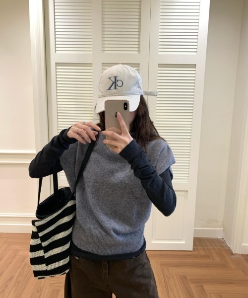 Ritzy（リッツィー）の「ハーフネックフライスリーブニットトップス（ニット/セーター・レディース・グレー・M/L）」の7枚目の写真