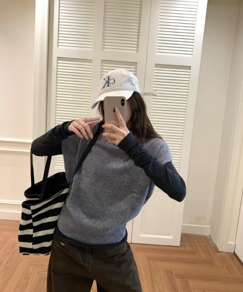 Ritzy（リッツィー）の「ハーフネックフライスリーブニットトップス（ニット/セーター・レディース・グレー・M/L）」の10枚目の写真