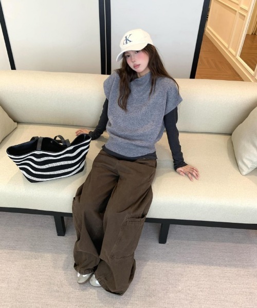 Ritzy（リッツィー）の「ハーフネックフライスリーブニットトップス（ニット/セーター・レディース・グレー・M/L）」の11枚目の写真