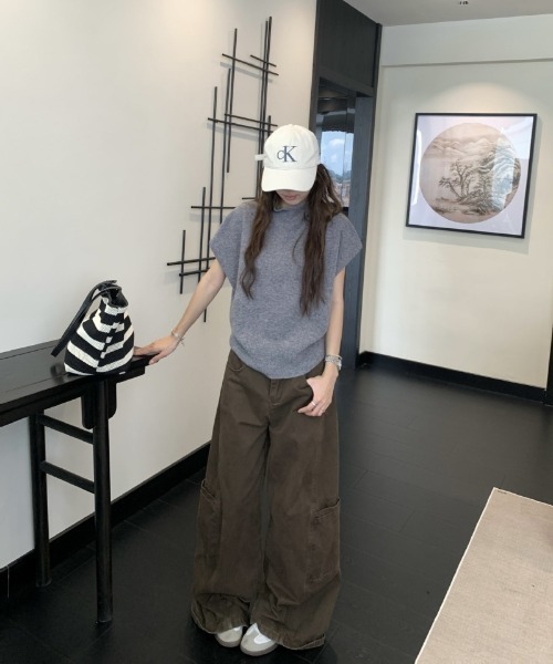 Ritzy（リッツィー）の「ハーフネックフライスリーブニットトップス（ニット/セーター・レディース・グレー・M/L）」の14枚目の写真