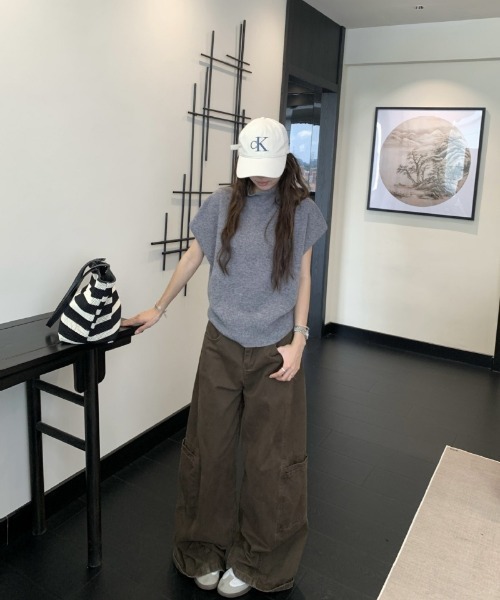Ritzy（リッツィー）の「ハーフネックフライスリーブニットトップス（ニット/セーター・レディース・グレー・M/L）」の18枚目の写真