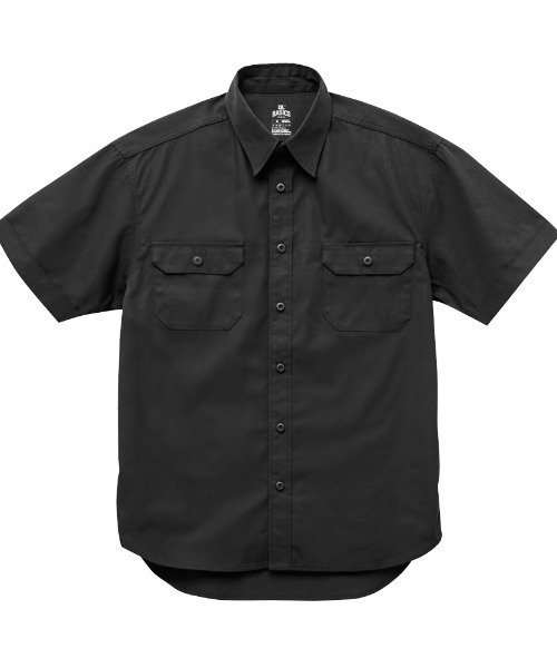 Ol' Basics(オールベーシックス)の「Ol' Basics(オール・ベーシックス) ワークシャツ レディース ユニセックス スパークプラグ 蛇 スネーク イラスト ロゴ バックプリント 半袖 カジュアルシャツ 半袖シャツ トップス ワーク ミリタリー アメカジ カジュアル(シャツ/ブラウス・レディース・ダークネイビー/ブラック・S)」の4枚目の写真