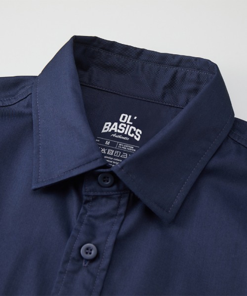 Ol' Basics(オールベーシックス)の「Ol' Basics(オール・ベーシックス) ワークシャツ レディース ユニセックス スパークプラグ 蛇 スネーク イラスト ロゴ バックプリント 半袖 カジュアルシャツ 半袖シャツ トップス ワーク ミリタリー アメカジ カジュアル(シャツ/ブラウス・レディース・ダークネイビー/ブラック・S)」の8枚目の写真