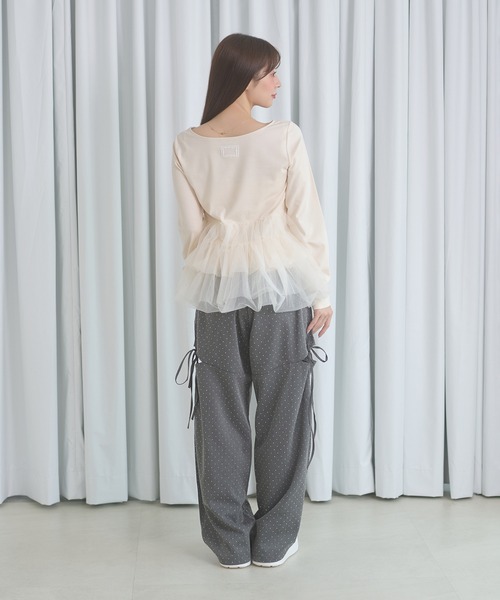 Ambre Neige（アンブルネージュ）の「hot fit side ribbon pants / ホットフィットサイドリボンパンツ（スラックス・レディース・ブラック/チャコールグレー・FREE）」の14枚目の写真