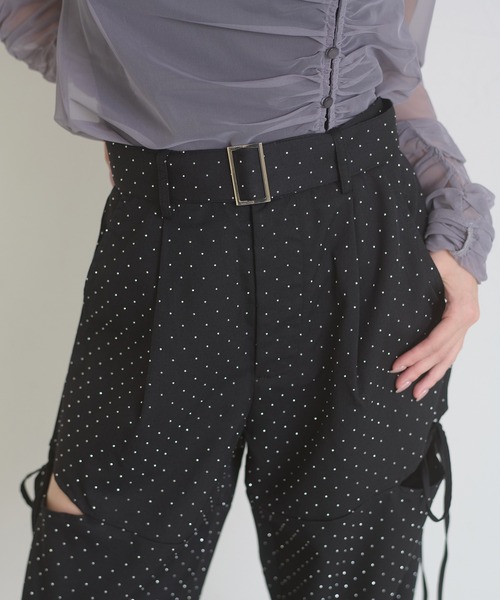 Ambre Neige（アンブルネージュ）の「hot fit side ribbon pants / ホットフィットサイドリボンパンツ（スラックス・レディース・ブラック/チャコールグレー・FREE）」の21枚目の写真