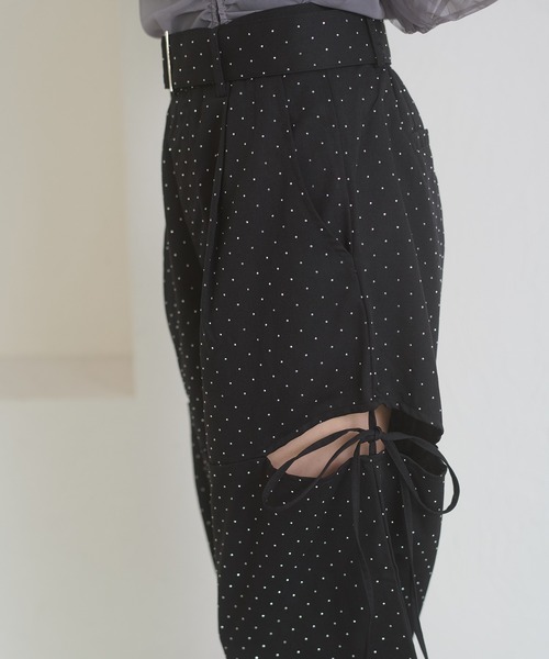 Ambre Neige（アンブルネージュ）の「hot fit side ribbon pants / ホットフィットサイドリボンパンツ（スラックス・レディース・ブラック/チャコールグレー・FREE）」の22枚目の写真