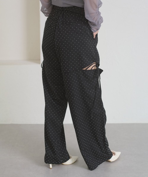 Ambre Neige（アンブルネージュ）の「hot fit side ribbon pants / ホットフィットサイドリボンパンツ（スラックス・レディース・ブラック/チャコールグレー・FREE）」の18枚目の写真