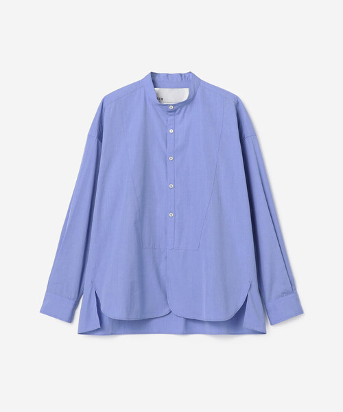 TICCA(ティッカ)の「TICCA | コットンポプリン ノーカラービブヨークシャツ WOMEN(シャツ/ブラウス・レディース・ブルー/ホワイト・F)」の6枚目の写真