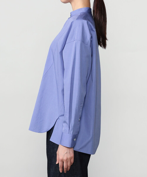 TICCA(ティッカ)の「TICCA | コットンポプリン ノーカラービブヨークシャツ WOMEN(シャツ/ブラウス・レディース・ブルー/ホワイト・F)」の3枚目の写真
