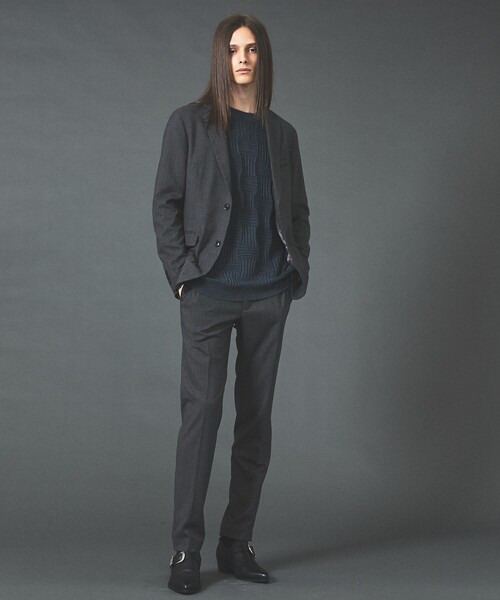 5351 POUR LES HOMMES(ゴーサンゴーイチプールオム)の「【セットアップ対応】ルレックス ストライプ テーパードスラックス(スラックス・メンズ・グレー/ブラック・44/46/48/50)」の19枚目の写真