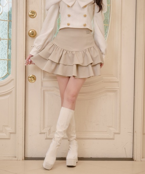 Pal elfy(パルエルフィー)の「ロゴプレートティアードスカパン(スカート・レディース・オフホワイト/ベージュ/ブラック・フリー)」の15枚目の写真