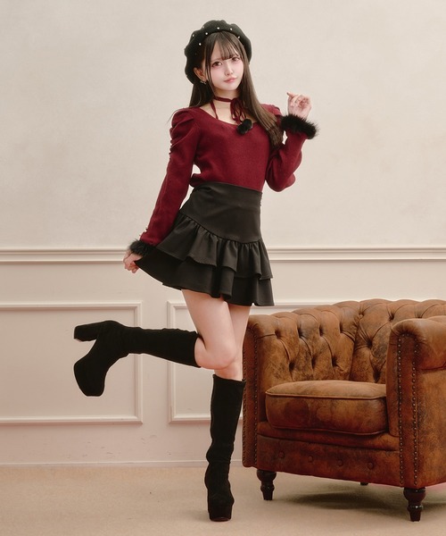 Pal elfy(パルエルフィー)の「ロゴプレートティアードスカパン(スカート・レディース・オフホワイト/ベージュ/ブラック・フリー)」の11枚目の写真