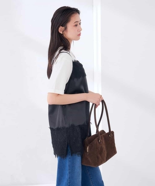 a.v.v(アーヴェヴェ)の「サテン レースキャミ(Tシャツ/カットソー・レディース・ブラウン/ブラック・39)」の19枚目の写真