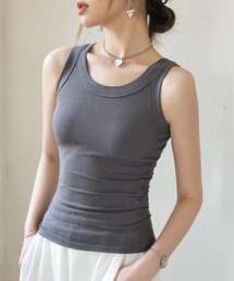 シンプル リブニット タンクトップ