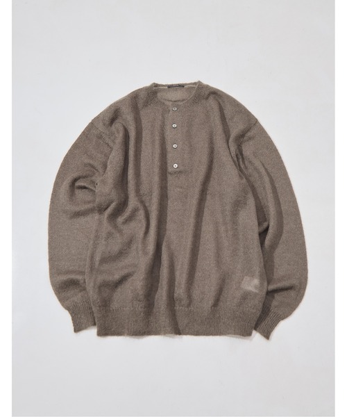 YLEVE(イレーヴ)の「【YLEVE/イレーヴ】SUPER KID MOHAIR HENRY NECK KNIT(ニット/セーター・メンズ・カーキ/ダークグレー・5/4)」の18枚目の写真