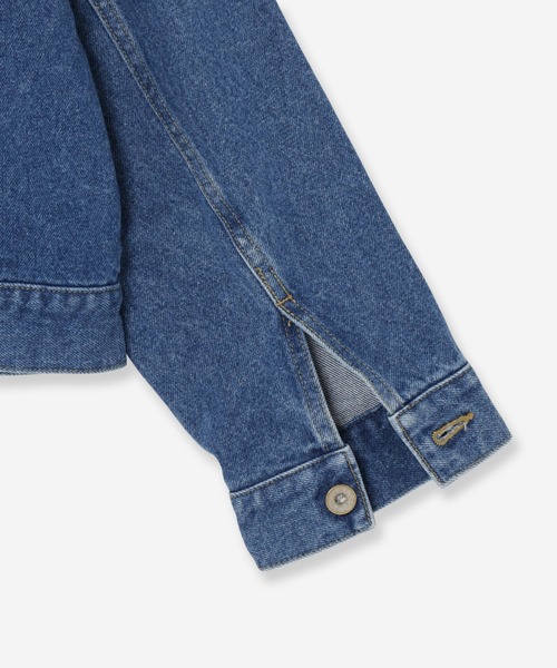 R-ISM(リズム)の「【JAPAN DENIM】ノーカラーデニムブルゾン(デニムジャケット・レディース・ブラック/ブルー・4)」の8枚目の写真