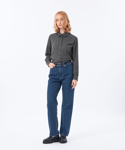 MACKINTOSH PHILOSOPHY（ﾏｯｷﾝﾄｯｼｭ ﾌｨﾛｿﾌｨｰ）の「フリルシャツブラウス（シャツ/ブラウス・レディース・ブルー/ダークネイビー/チャコールグレー・38）」の4枚目の写真