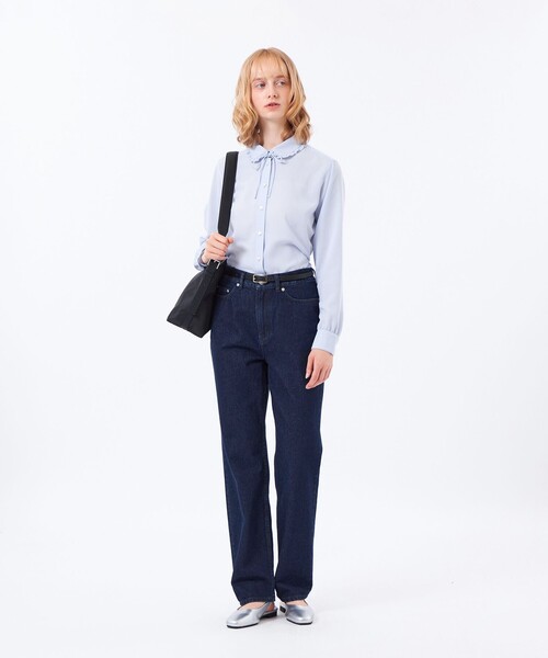 MACKINTOSH PHILOSOPHY（ﾏｯｷﾝﾄｯｼｭ ﾌｨﾛｿﾌｨｰ）の「フリルシャツブラウス（シャツ/ブラウス・レディース・ブルー/ダークネイビー/チャコールグレー・38）」の5枚目の写真