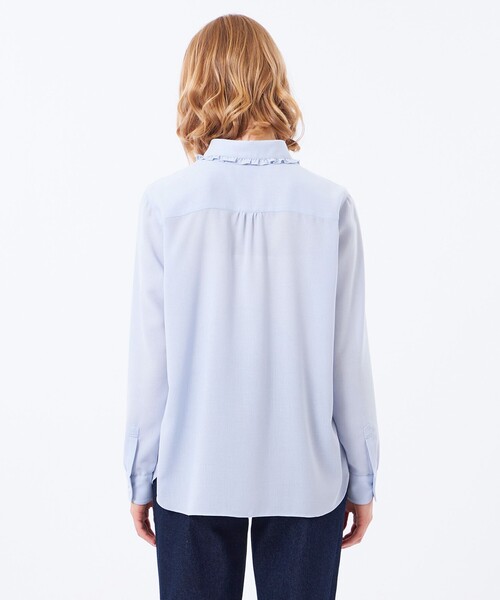 MACKINTOSH PHILOSOPHY（ﾏｯｷﾝﾄｯｼｭ ﾌｨﾛｿﾌｨｰ）の「フリルシャツブラウス（シャツ/ブラウス・レディース・ブルー/ダークネイビー/チャコールグレー・38）」の9枚目の写真