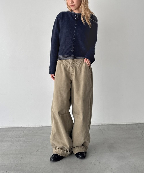 CANAL JEAN(キャナルジーン)の「El mar ウール混スナップボタンニットカーディガン(カーディガン/ボレロ・レディース・ネイビー/ブラウン/オフホワイト/チャコールグレー・ONE SIZE)」の20枚目の写真