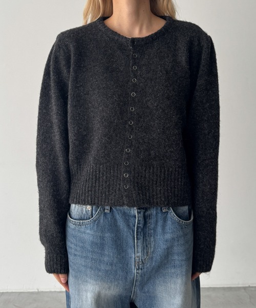 CANAL JEAN(キャナルジーン)の「El mar ウール混スナップボタンニットカーディガン(カーディガン/ボレロ・レディース・ネイビー/ブラウン/オフホワイト/チャコールグレー・ONE SIZE)」の21枚目の写真