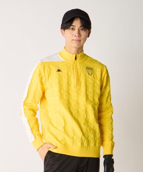 Kappa（カッパ）の「ハーフジップニット（ニット/セーター・メンズ・イエロー/ブラック・LARGE/XX-LARGE/X-LARGE/MEDIUM）」の2枚目の写真