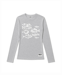 セミクロップド F-sh 長袖Tシャツ [メランジグレー]