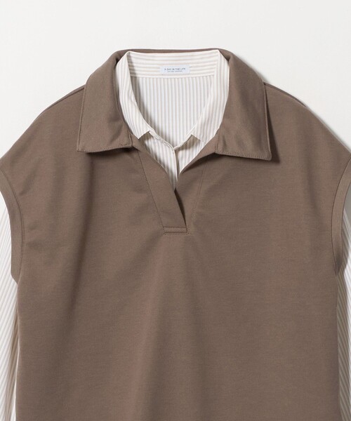 A DAY IN THE LIFE UNITED ARROWS(アデイインザライフユナイテッドアローズ)の「スウェット スキッパーベスト+シャツワンピース ‐セットアイテム‐<A DAY IN THE LIFE>(ワンピース・レディース・ブラウン系/グレー系・FREE)」の11枚目の写真
