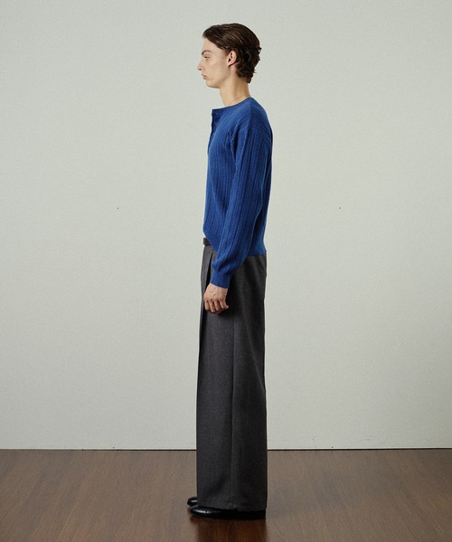 Adoon plain（アドーンプレーン）の「Snap Button Rib Henry Neck Knit / スナップボタンリブヘンリーネックニット（ニット/セーター・メンズ・アイボリー/チャコールグレー/ブラウン/ライトグレー/ブラック/ボルドー/ブルー/オリーブ・LARGE/SMALL/MEDIUM）」の14枚目の写真