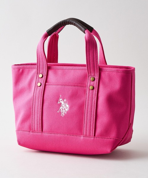 U.S. POLO ASSN.(ユーエスポロアッスン)の「【U.S. POLO ASSN./ユーエスポロアッスン】【不動の人気を誇るキャンバストートバッグ】リバイバルトート Sサイズ 綿100% ミニトート キャンバス ロゴトートバッグ 天ファスナー 内ポケット USPA-1862(トートバッグ・レディース・ピンク/クリアブルー/スミクロ/グリーン/ダークブルー/ホワイト/イエロー/オフホワイト/ブラウン/ブラック/ブルー・FREE)」の11枚目の写真