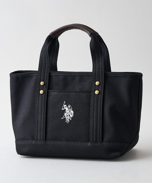U.S. POLO ASSN.(ユーエスポロアッスン)の「【U.S. POLO ASSN./ユーエスポロアッスン】【不動の人気を誇るキャンバストートバッグ】リバイバルトート Sサイズ 綿100% ミニトート キャンバス ロゴトートバッグ 天ファスナー 内ポケット USPA-1862(トートバッグ・レディース・ピンク/クリアブルー/スミクロ/グリーン/ダークブルー/ホワイト/イエロー/オフホワイト/ブラウン/ブラック/ブルー・FREE)」の3枚目の写真