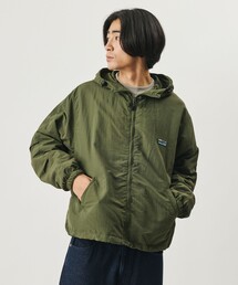 限定展開 ワンポイントロゴ ナイロン フーディー ブルゾン / ドローコード