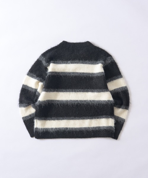 kaoyorinakami(カオヨリナカミ)の「logo multborder knit / ロゴマルチボーダーニット(ニット/セーター・メンズ・グリーン/ブラック/ブラウン・SMALL/X-LARGE/LARGE/MEDIUM)」の12枚目の写真